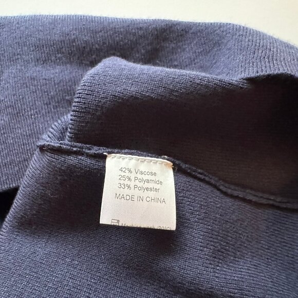 Merokeety Dark Blue Ribbed Knit Button Front Mini Sweater Dress sz L NWT - Picture 5 of 5